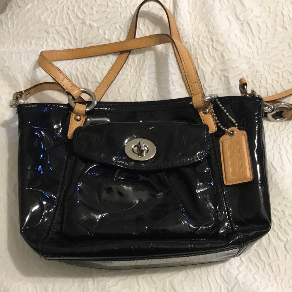 Coach black patent crossbody